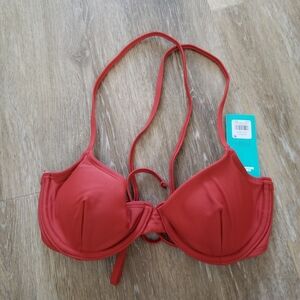 NWT Sports Illustrated Red X Back Underwire Bikini Top Size Small